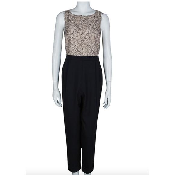 New Alice + Olivia Lace Bodice Jumpsuit Sleeveless Lace Overlay Wool 6 Holiday - Picture 16 of 16